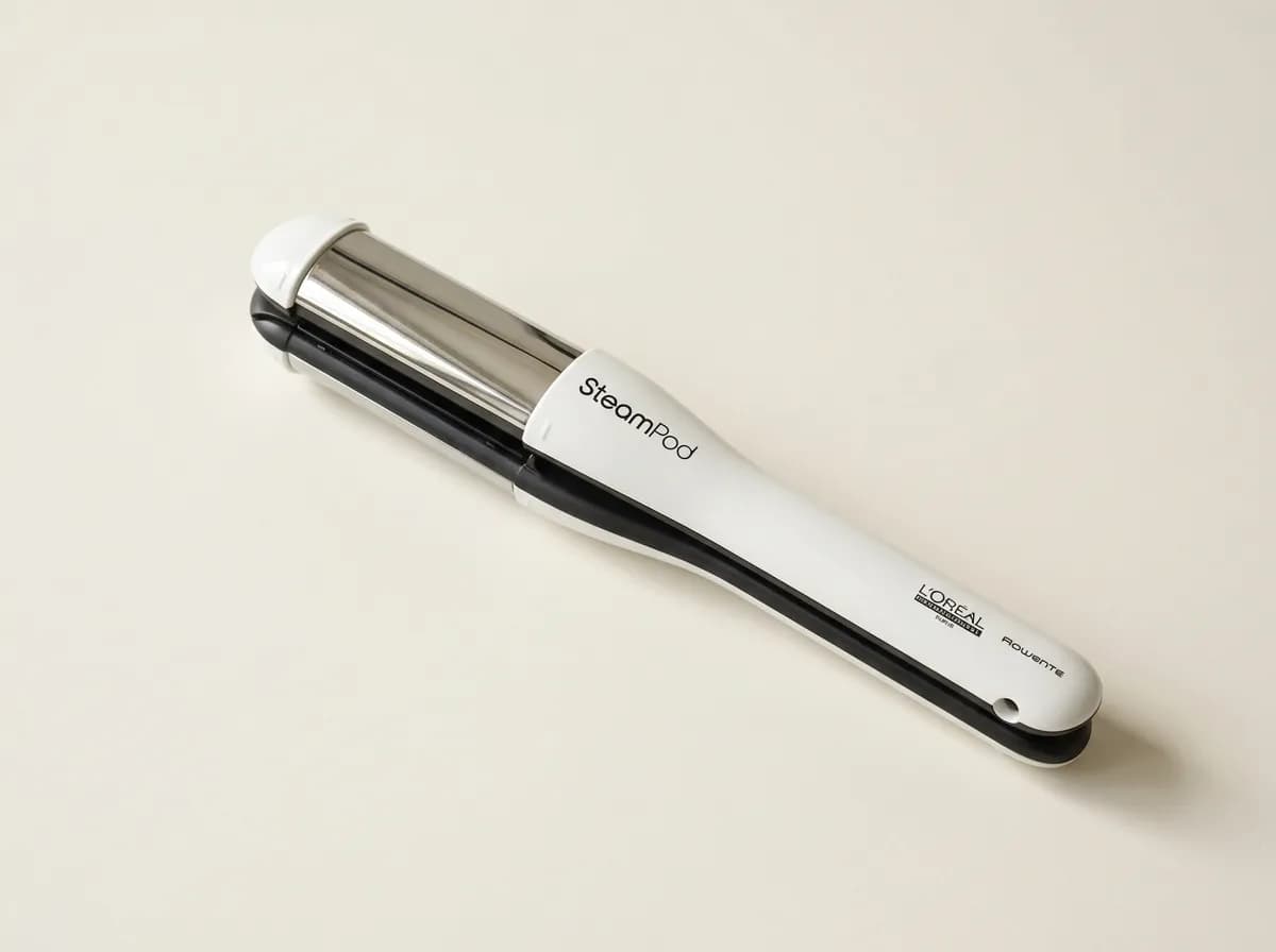 Lisseur vapeur L'Oréal Professionnel SteamPod 4, blanc et chromé