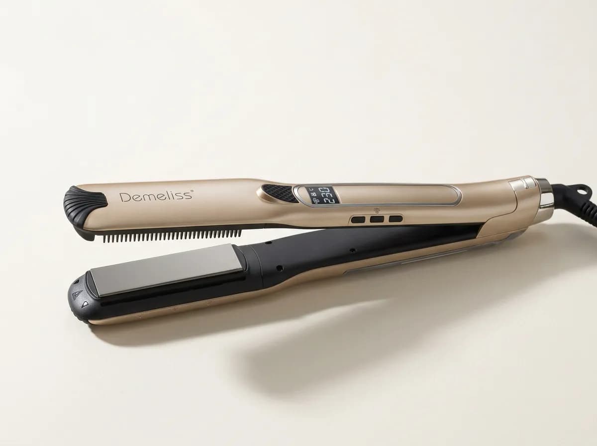 Lisseur vapeur Demeliss Titanium V2.0, doré champagne et noir