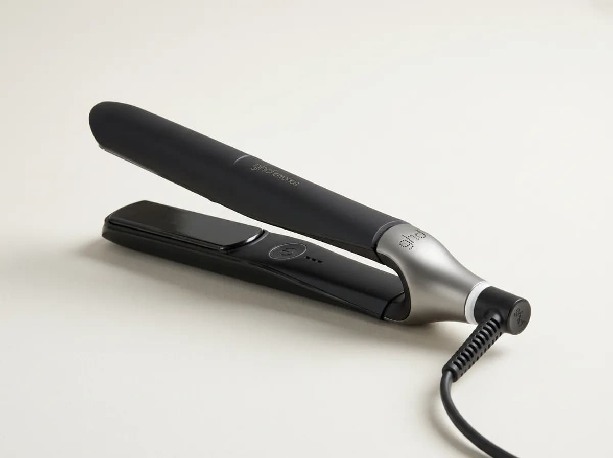 Lisseur ghd Chronos, noir mat à charnière argentée