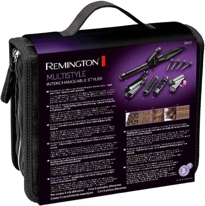 Remington Multistyler [5en1: Lisse, Boucle, Ondule, Spirale, Gaufre] Multistyle (3X Protection,Température variable 110-190°C,Accessoires: 4 embouts interchangeables, pinces à cheveux, mallette) S8670