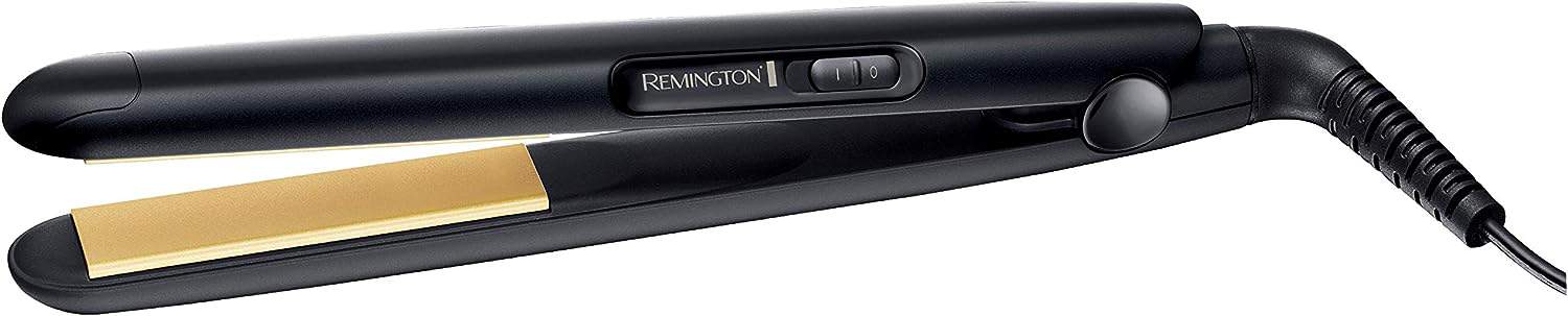 Remington Lisseur Cheveux [Design Slim] (Plaques revêtement céramique, température de 215°C, prêt en 30 secondes, interrupteur marche/arrêt) Fer à Lisser Noir S1450